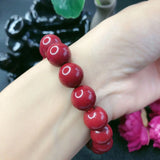 Natural Cinnabar Bracelet - Raw Ore Beads - Men/Women