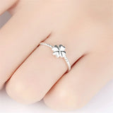 Classic Clover Flower Ring 925 Sterling Silver Ring Women Jewelry Adjustable