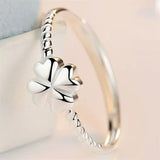 Classic Clover Flower Ring 925 Sterling Silver Ring Women Jewelry Adjustable