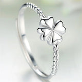 Classic Clover Flower Ring 925 Sterling Silver Ring Women Jewelry Adjustable