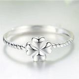 Classic Clover Flower Ring 925 Sterling Silver Ring Women Jewelry Adjustable