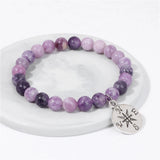 Compass Pendant Agate Bracelet Natural Stone Beaded Jewelry