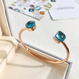 Copper Plated Stone Crystal Bracelets Open Bangle