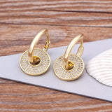 Copper Zircon Ear Buckle for Women Circle Hoop Earrings