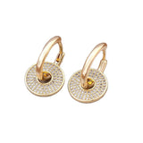 Copper Zircon Ear Buckle for Women Circle Hoop Earrings