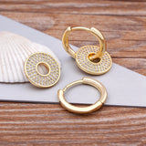 Copper Zircon Ear Buckle for Women Circle Hoop Earrings