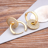 Copper Zircon Ear Buckle for Women Circle Hoop Earrings