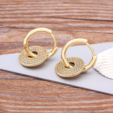 Copper Zircon Ear Buckle for Women Circle Hoop Earrings
