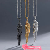 Classic Couple Jewelry Ladies Hug Necklace 316 Stainless Steel Pendant