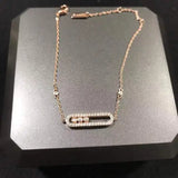 Moving Diamonds Classic Couples 3 Diamond Bracelet in Sterling Silver