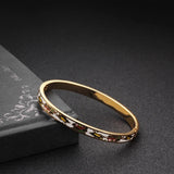 Plated Cuff Sporty Bangles Enamel Women Girls Party Wedding Charm Bangles
