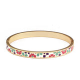 Plated Cuff Sporty Bangles Enamel Women Girls Party Wedding Charm Bangles