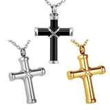 Cross Urn Necklace Pendant Stainless Steel Ashes Memorial Pendant