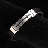 Classic Cross Bracelet Leather Titanium Bracelet