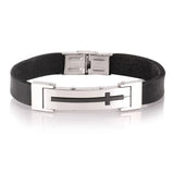 Classic Cross Bracelet Leather Titanium Bracelet