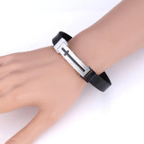 Classic Cross Bracelet Leather Titanium Bracelet