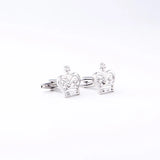 Classic Crown Cufflinks Silvery Plated Shirt Cuff Button Cross Jewelry