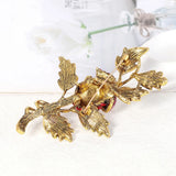 Classic Crystal Flower Brooch Alloy Wedding Casual Pins