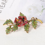 Classic Crystal Flower Brooch for Women Weddings Office Casual Pins