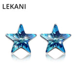 Austria Star Stud Earrings Piercing 925 Silver Jewelry