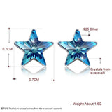 Austria Star Stud Earrings Piercing 925 Silver Jewelry