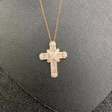CZ Cross Necklace Silver Chain Hip Hop Men Women