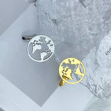 Classic Round World Map Men's Shirt Cuff Button