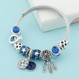 Dark Crystal Star Moon Charm Bracelet Heart Crown Dream Catcher Bangle