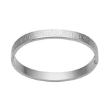 3 Color Hollow Roman Numeral Steel Bangle Wedding Party