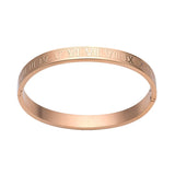 3 Color Hollow Roman Numeral Steel Bangle Wedding Party