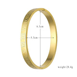 3 Color Hollow Roman Numeral Steel Bangle Wedding Party