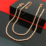 Classic 585 Purple Ladies Bead Chunky Necklace 14K Rose Pendant