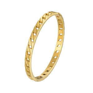 Classic Chain Shape Bangle Stainless Steel Bracelet