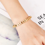 Classic Chain Shape Bangle Stainless Steel Bracelet