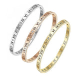Copper Bangle Roman Numerals Bracelet Cubic Zircon