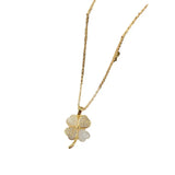 Elegant Leaf Necklace with Zircon Inlay for Women