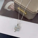 Elegant Leaf Necklace with Zircon Inlay for Women