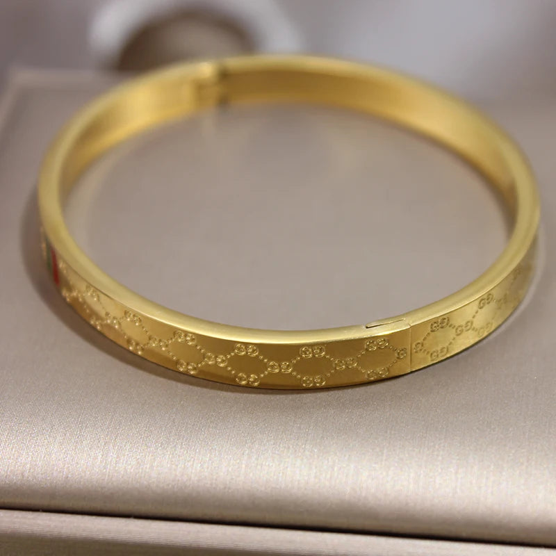 Classic Titanium Steel Bangles for Women Holiday Party Bracelet