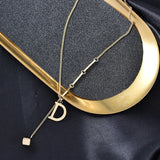 Letter D Pendant Short Style Necklace Ins Hot Selling