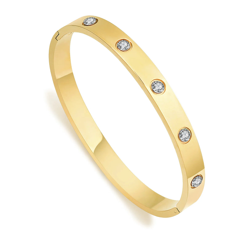 Stainless Steel Crystal Bangles Bracelets for Women - Daily Buckle
