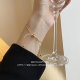 Classic Titanium Steel Roman Alphabet Pullout Bracelet for Women
