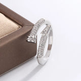 925 Silver Zircon Nail Ring for Ladies Birthday Gift