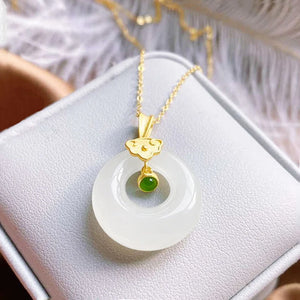 Hetian Jade Hollow Pendant Necklace Chinese Retro Jewelry