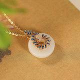 Hotan Jade Round Necklace for Women