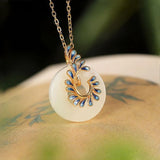 Hotan Jade Round Necklace for Women
