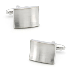 Rectangle Wire Drawing Cufflinks Brass Silver Cuff Links
