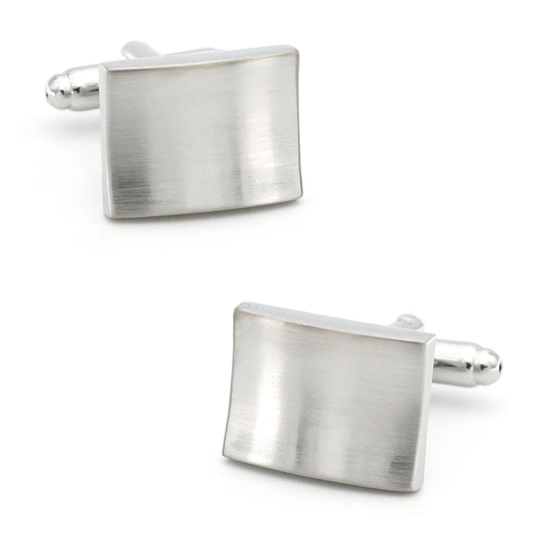 Rectangle Wire Drawing Cufflinks Brass Silver Cuff Links