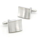 Rectangle Wire Drawing Cufflinks Brass Silver Cuff Links