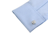 Rectangle Wire Drawing Cufflinks Brass Silver Cuff Links