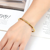 Small Bamboo Bangle Woman's Stainless Steel Bracelet